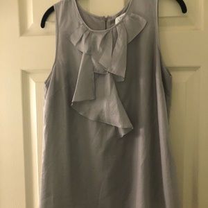 Loft M Gray blouse with zipper on top of back